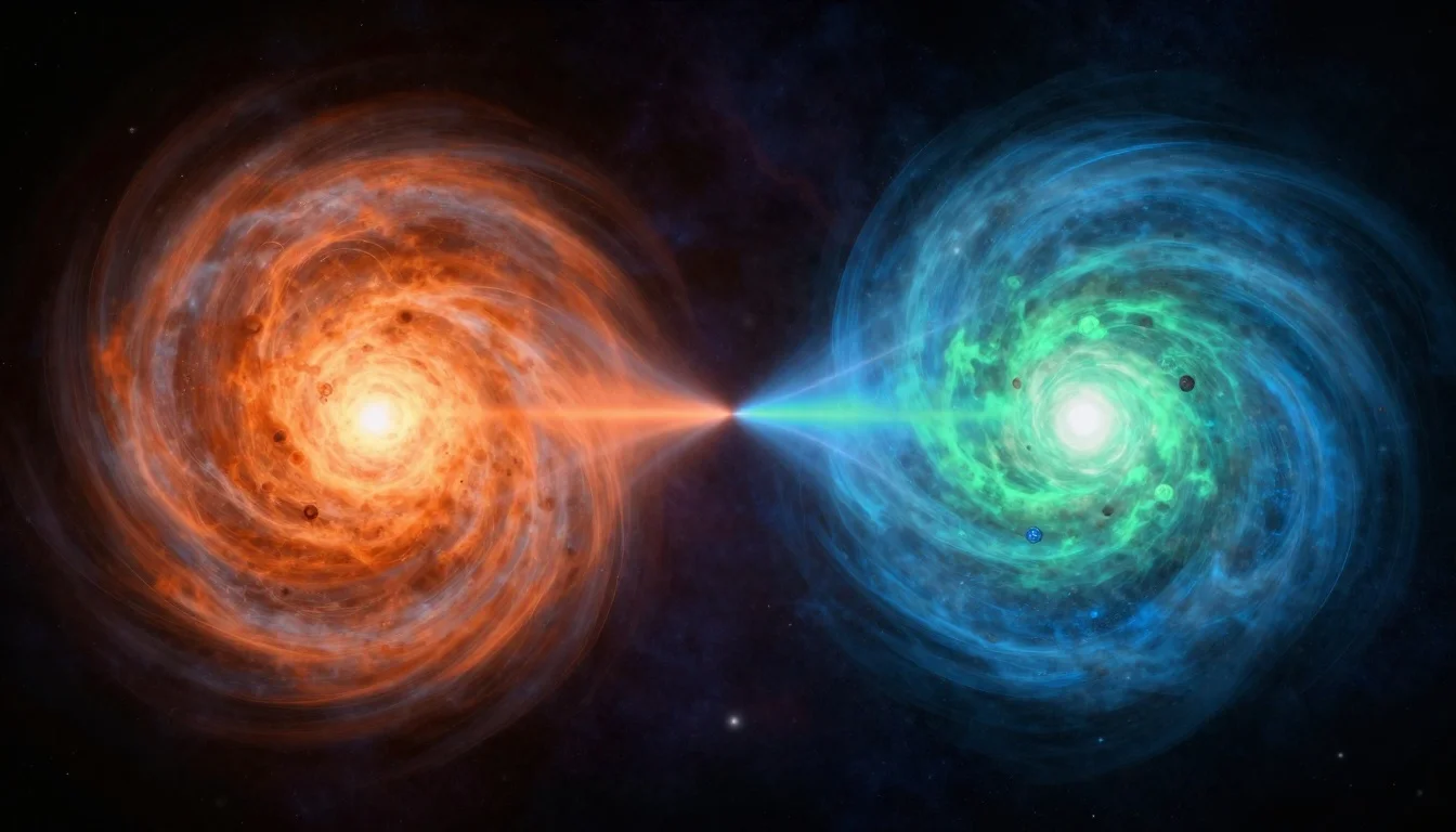 Two comets with different colored comas representing distinct chemical compositions
