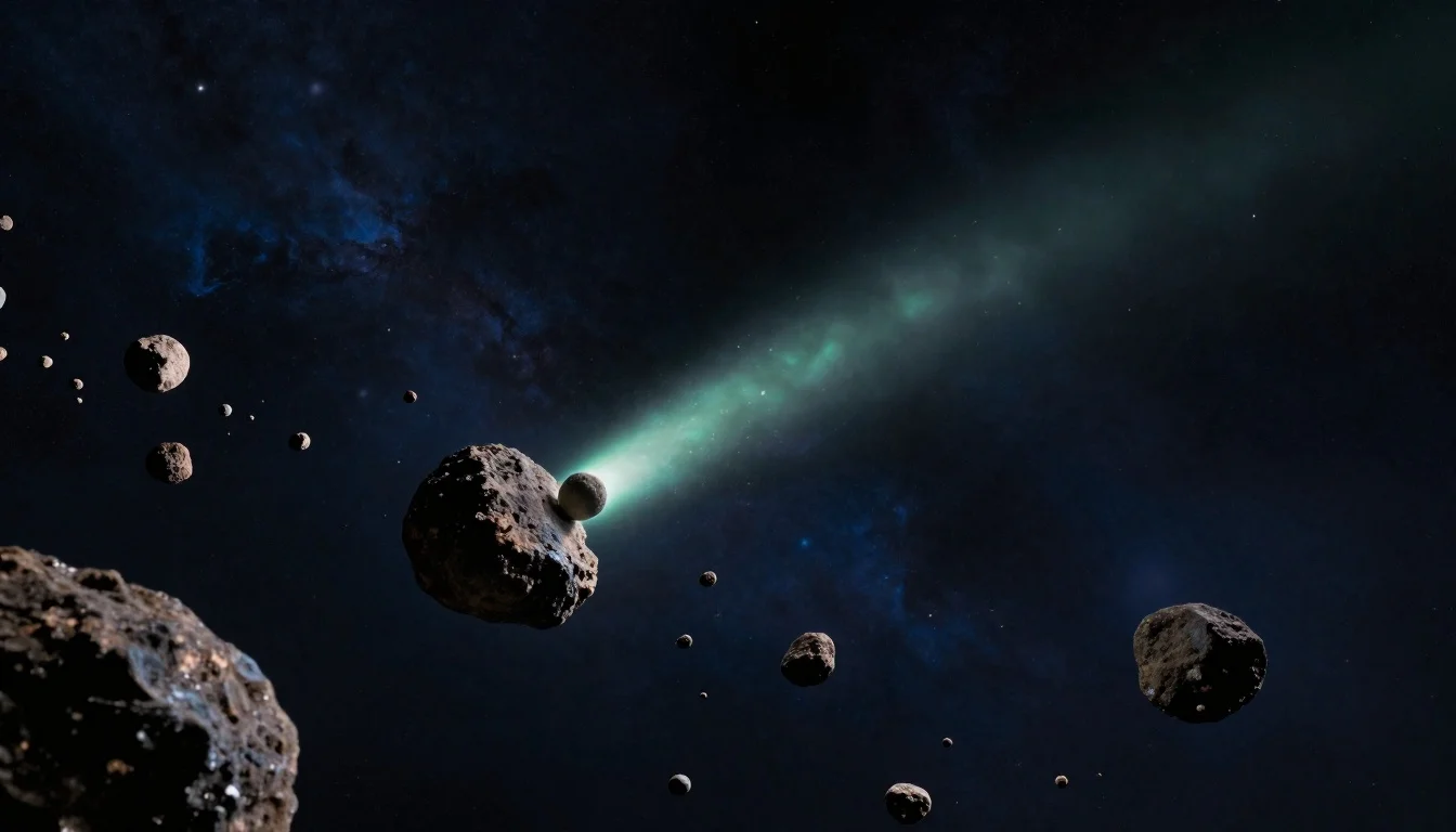 An interstellar comet streaking through the asteroid belt