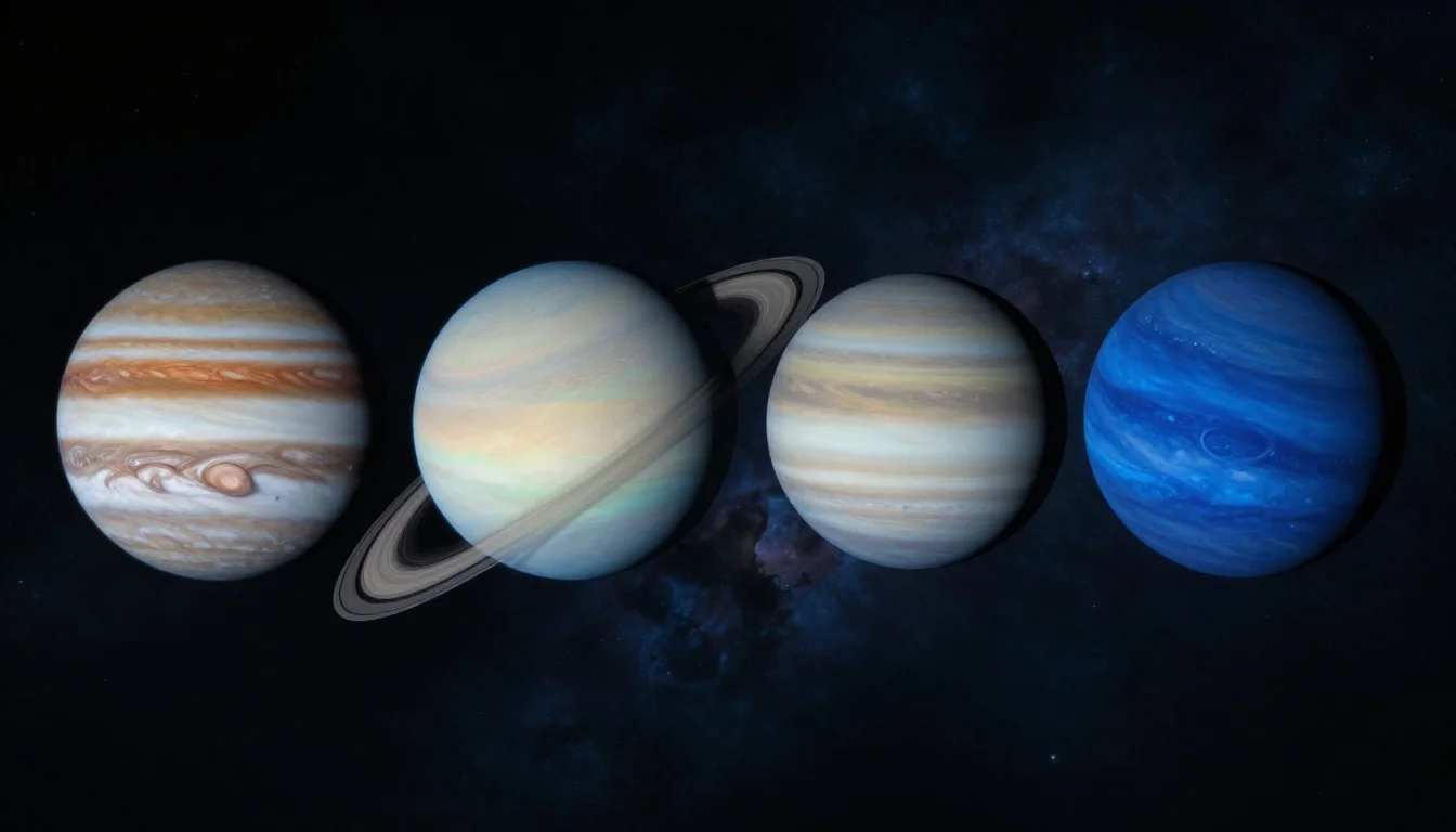 The four outer planets — Jupiter, Saturn, Uranus, and Neptune